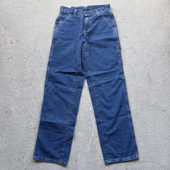 Vintage Y2K Lee Carpenter Jeans Women 3 Dungaree Loose Baggy Fit Skate 28x32 - Picture 6 of 11